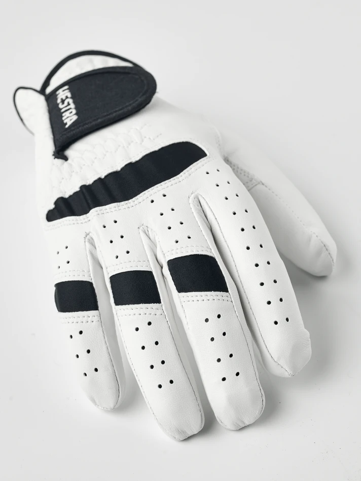 Golf Leather Right 5-finger, kolor: 000100 - white / black