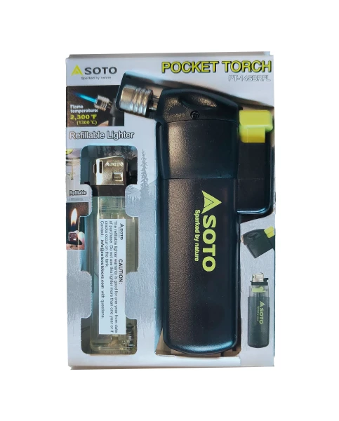 Pocket Torch w. Refillable Lighter, kolor: black