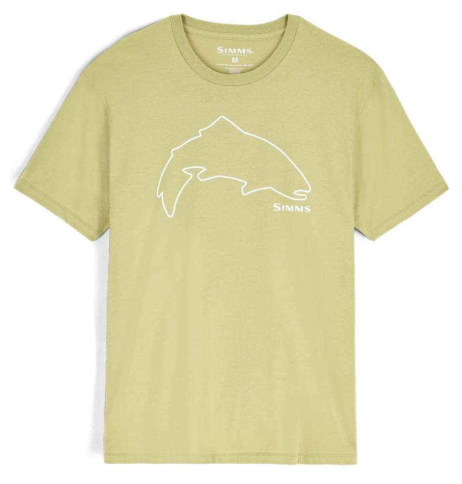 Trout Outline T-shirt, kolor: 1347 - Tent Green - 1