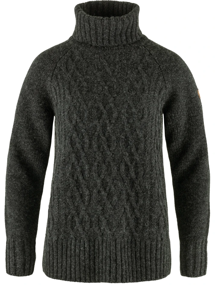 Fjallraven Ovik Cable Knit Roller Neck W, kolor: 030 - Dark Grey