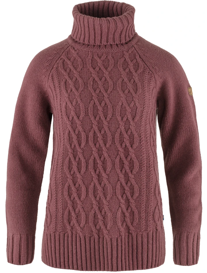 Fjallraven Ovik Cable Knit Roller Neck W, kolor: 410 - Mesa Purple