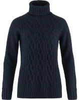 Fjallraven Ovik Cable Knit Roller Neck W, kolor: 555 - Dark Navy