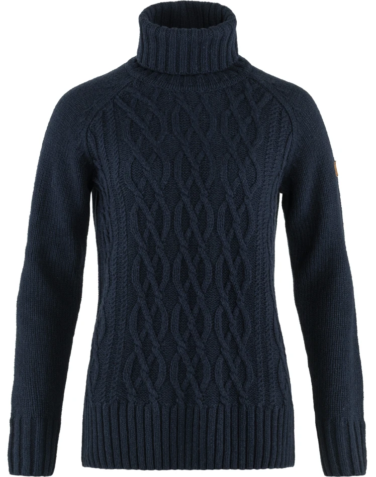 Fjallraven Ovik Cable Knit Roller Neck W, kolor: 555 - Dark Navy