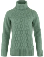 Fjallraven Ovik Cable Knit Roller Neck W, kolor: 614 - Patina Green
