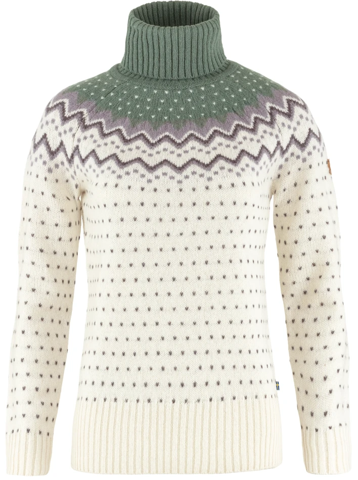 Fjallraven Ovik Knit Roller Neck W, kolor: 113-614 Chalk White-Patina Green