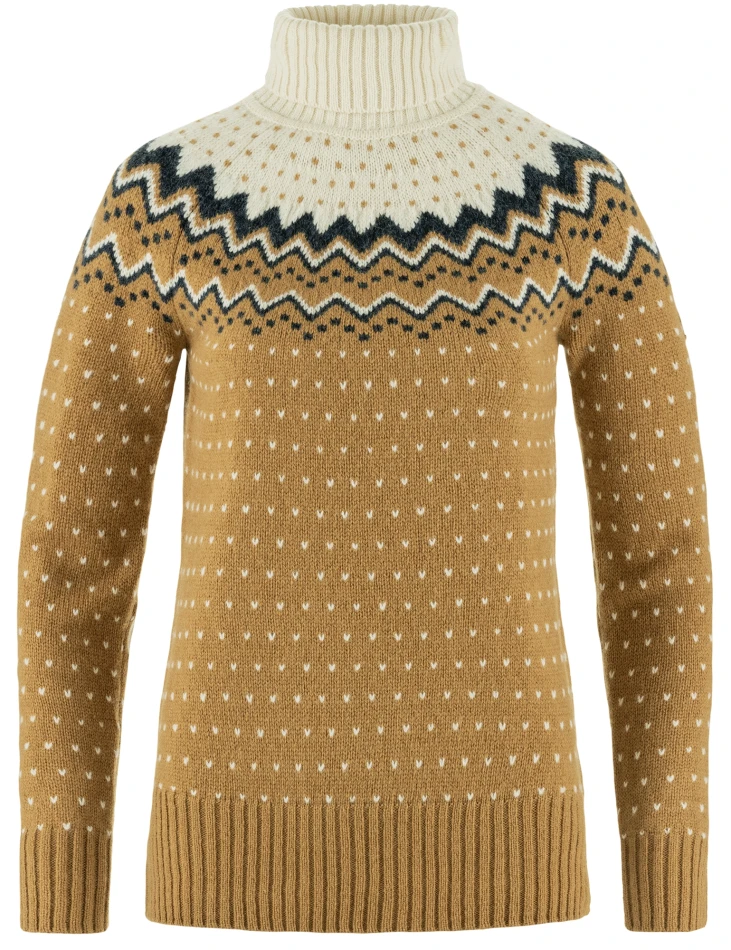 Fjallraven Ovik Knit Roller Neck W, kolor: 232-113 - Buckwheat Brown-Chalk White