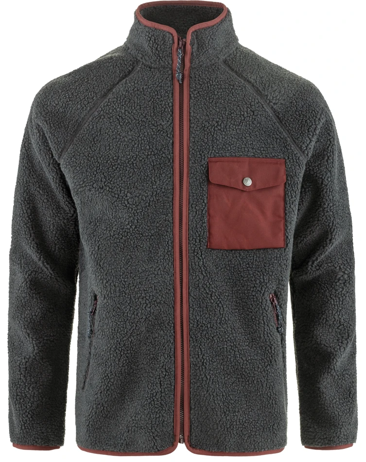 Fjallraven Vardag Pile Fleece, kolor: 030-352 - Dark Grey-Maroon