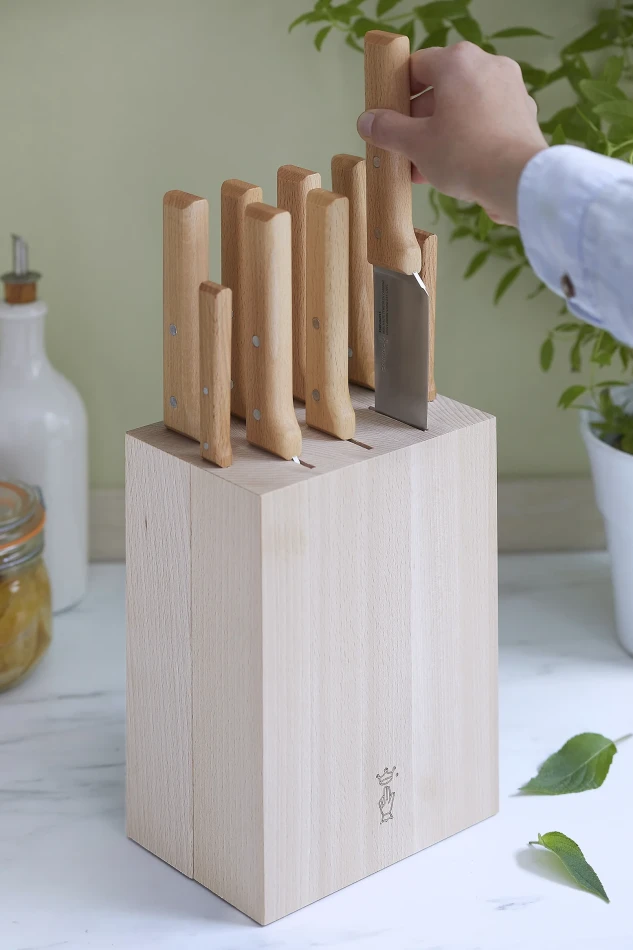 Opinel Kitchen Knife Storage Block 9 knives