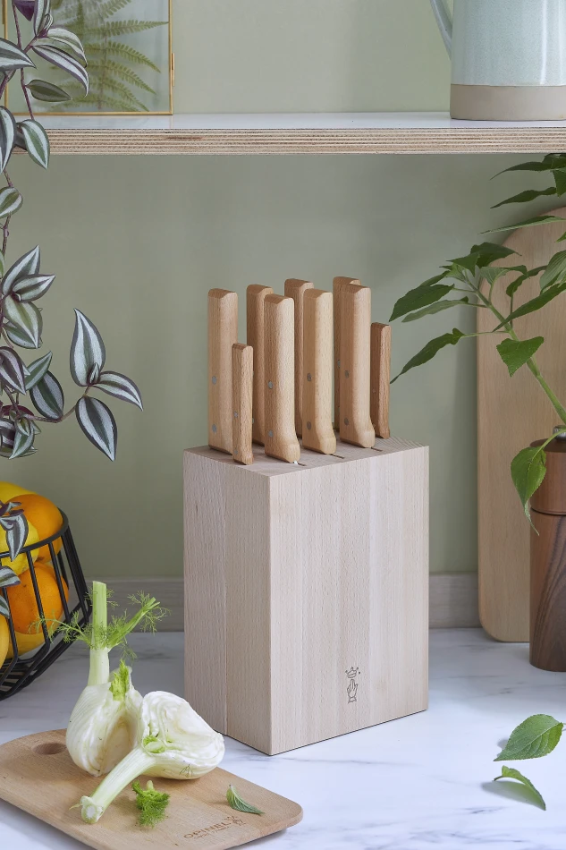 Opinel Kitchen Knife Storage Block 9 knives