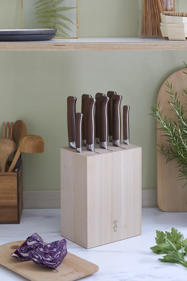 Opinel Kitchen Knife Storage Block 9 knives