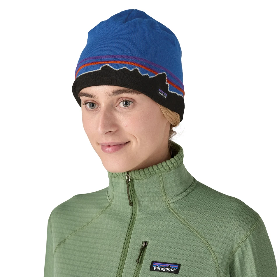 Beanie Hat Classic Fitz Roy Andes Blue