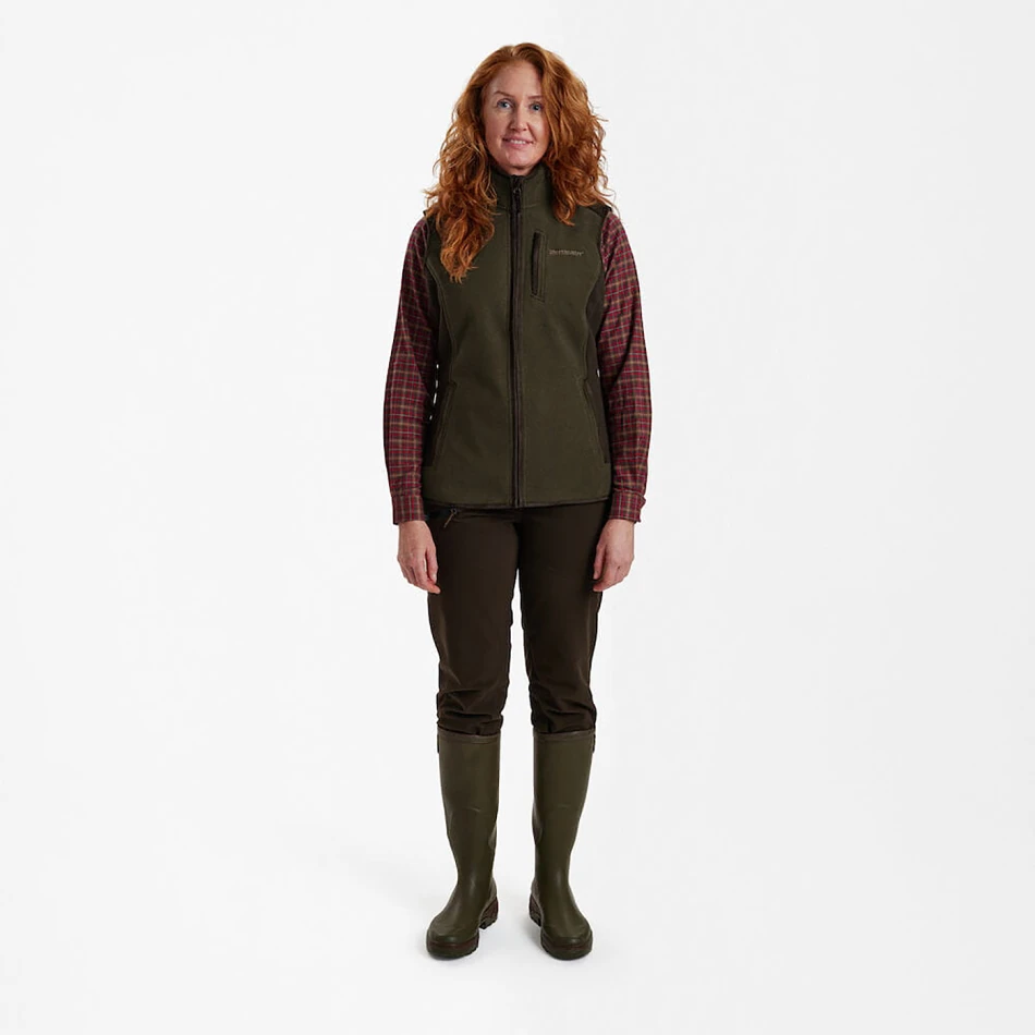 Lady Pam Bonded Fleece Waistcoat, kolor: 371 - Graphite Green Melange