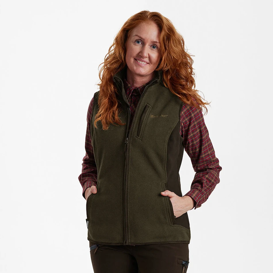 Lady Pam Bonded Fleece Waistcoat, kolor: 371 - Graphite Green Melange