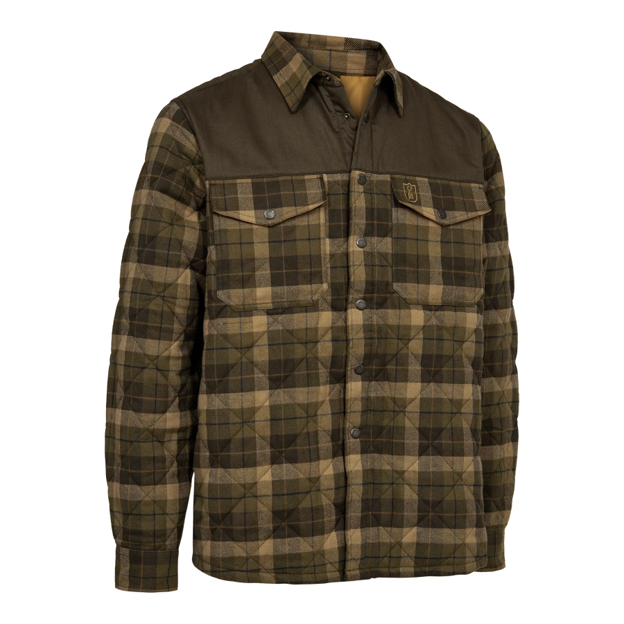 Elbert Padded Shirt Jacket, kolor: 55684 - Brown Check - 1