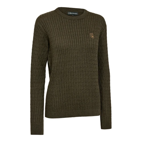 Deerhunter Lady Harrington Cable Knit - damski sweter z wełną merino (50%)