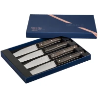 Opinel Set of 4 Facette Dark Ash Table Knives