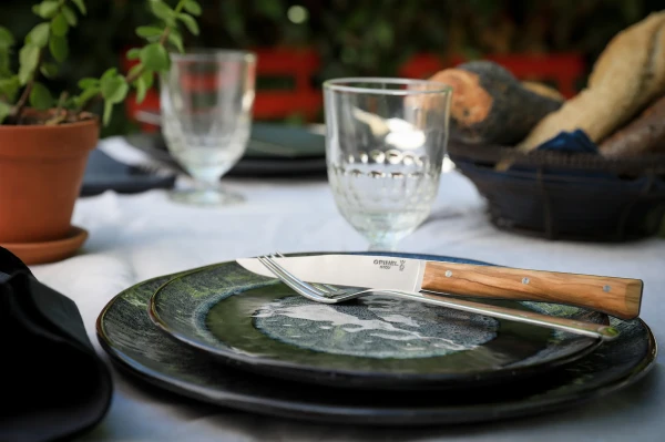 Opinel Set of 4 Facette Olive Wood Table Knives