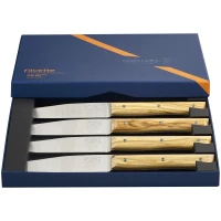 Opinel Set of 4 Facette Olive Wood Table Knives