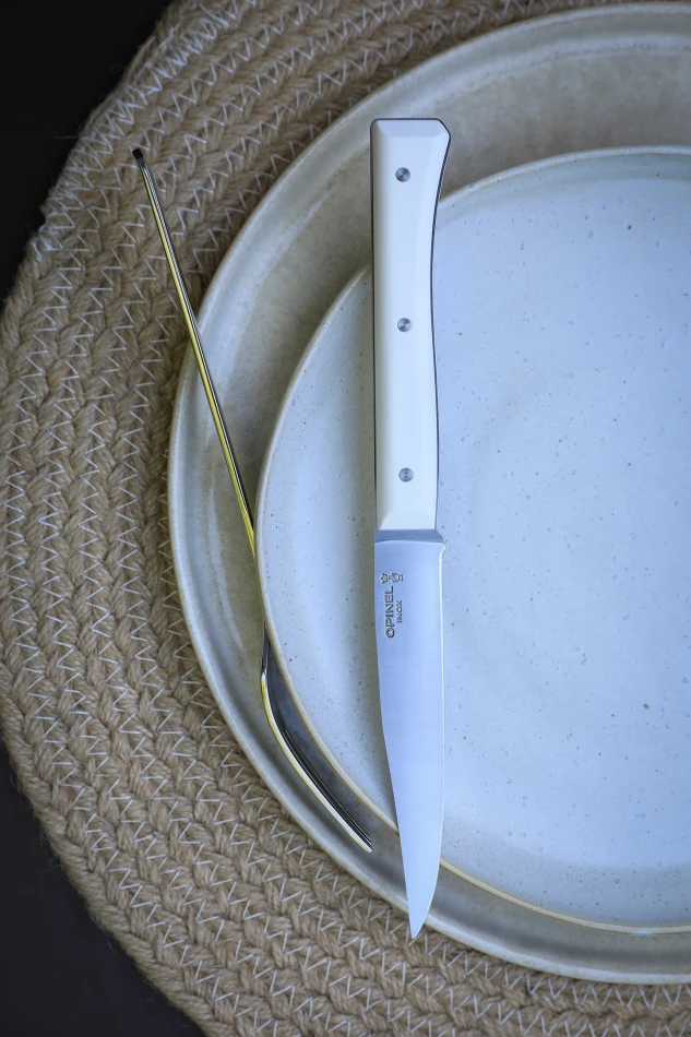 Opinel Set of 4 Facette White Table Knives
