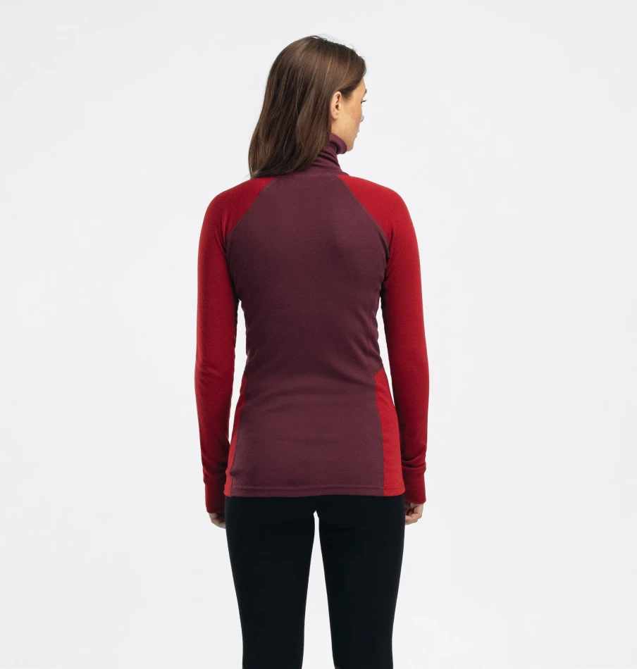 Aclima WarmWool Polo W, kolor: 463 - Fig/Red Dahlia