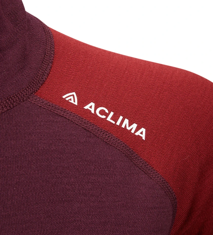 Aclima WarmWool Polo W, kolor: 463 - Fig/Red Dahlia