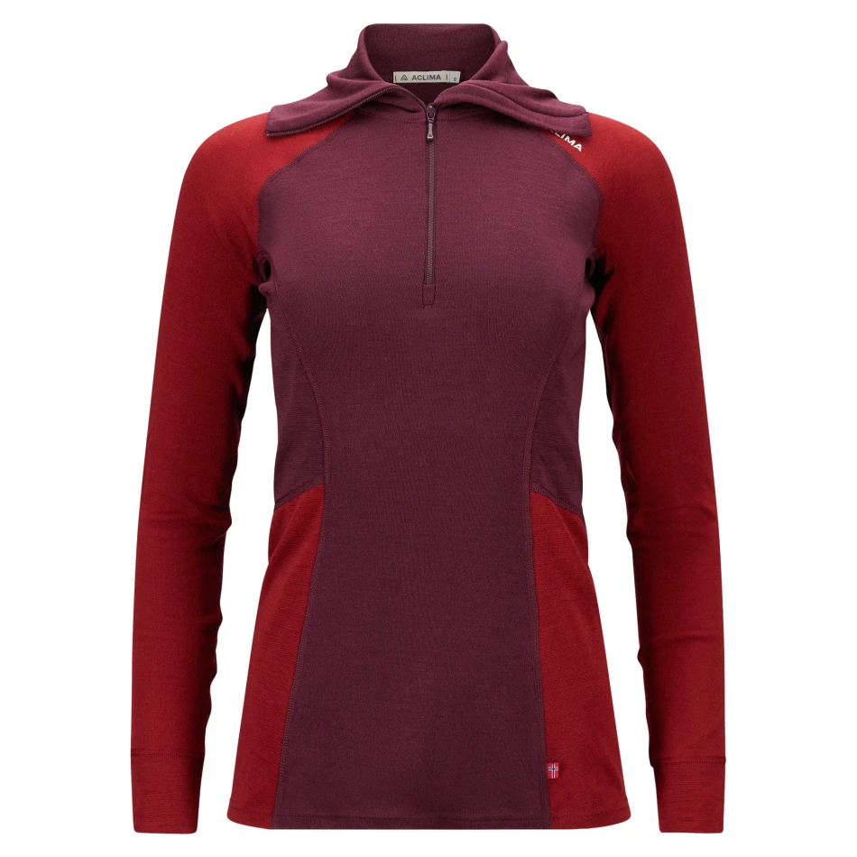 Aclima WarmWool Polo W, kolor: 463 - Fig/Red Dahlia