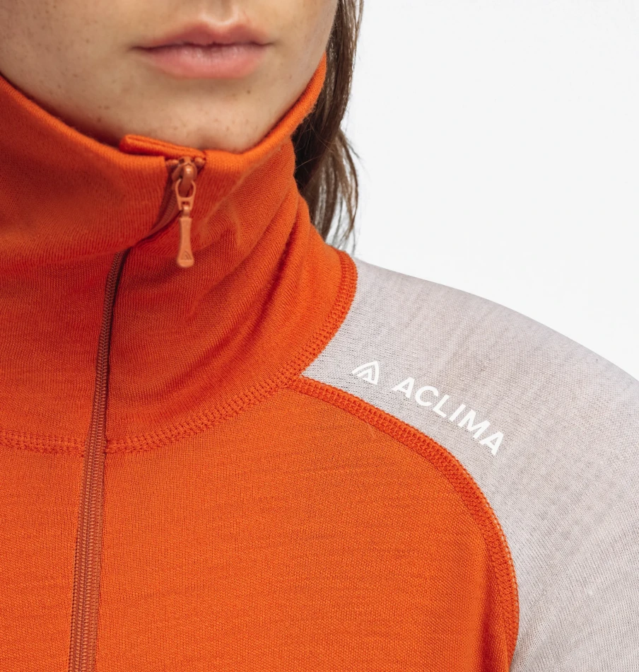 Aclima WarmWool Polo W, kolor: 465 - Gold Flame/Beige Melange/Niagara
