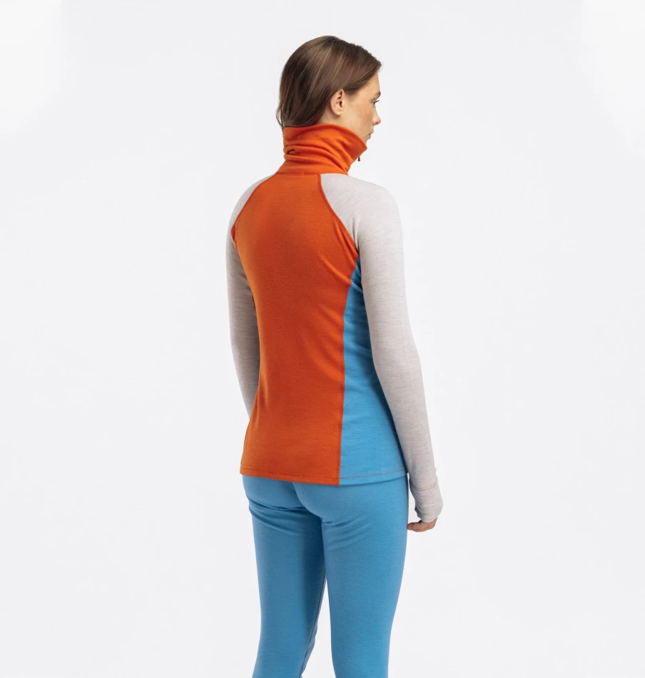 Aclima WarmWool Polo W, kolor: 465 - Gold Flame/Beige Melange/Niagara