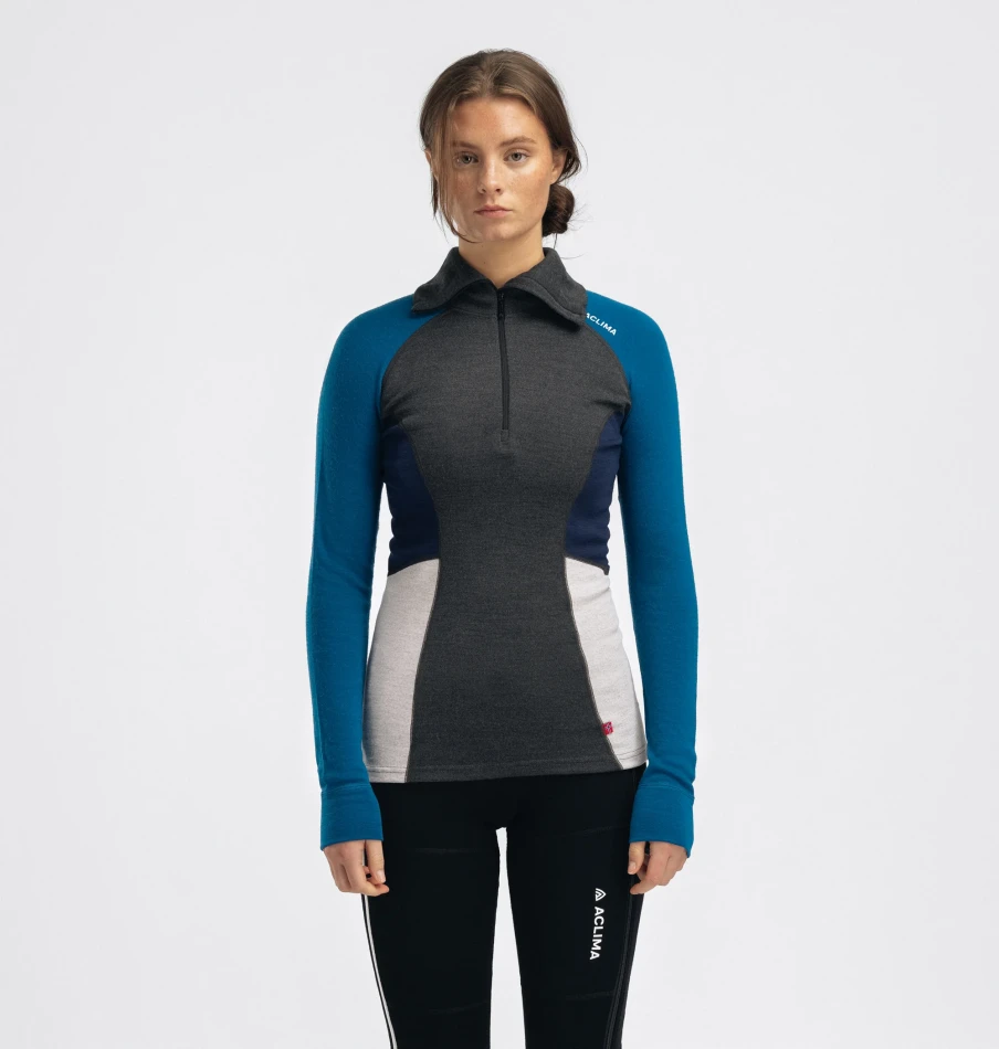 Aclima WarmWool Polo W, kolor: 394 - Marengo/Corsair/Beige Melange/Navy Blazer