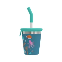 SIGG Kids Straw Cup 0,35 L, kolor: Blue World - widok od tyłu