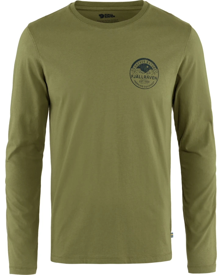 Forever Nature Badge LS T-Shirt, kolor: 677 - Caper Green