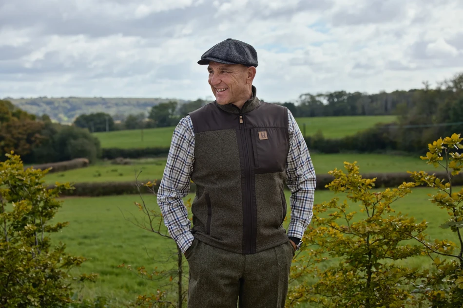 Harkila Kalix Fleece Waistcoat, kolor: Willow Green/Shadow Brown