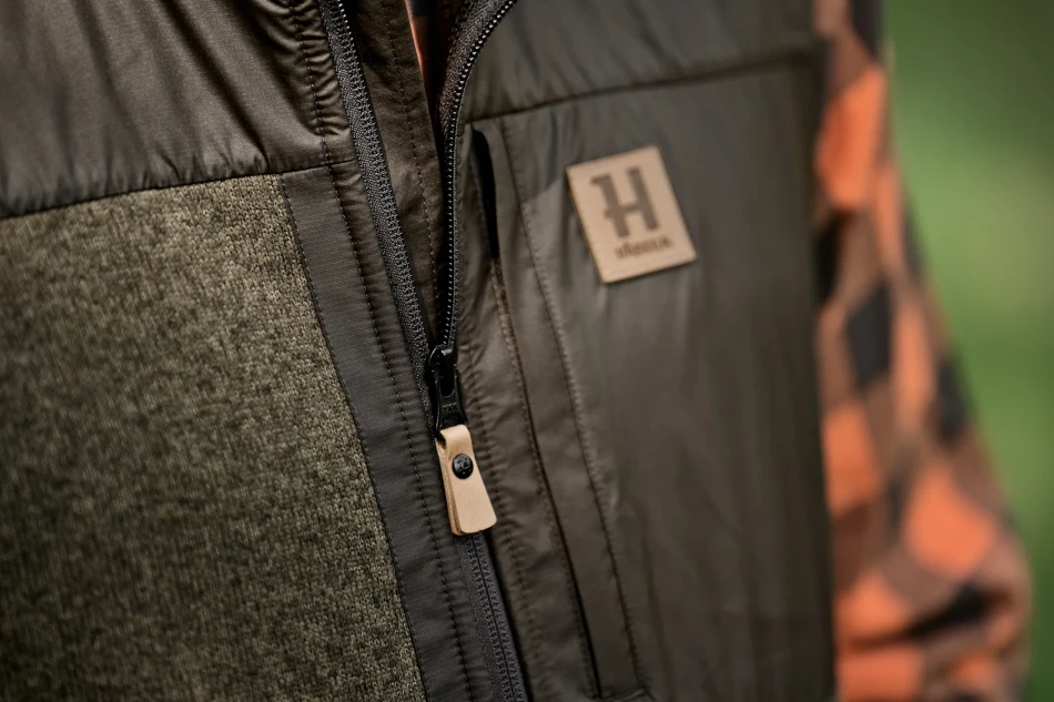 Harkila Kalix Fleece Waistcoat, kolor: Willow Green/Shadow Brown