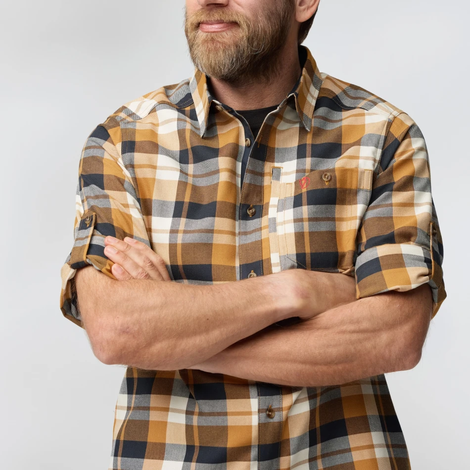 Fjallglim Shirt, kolor: 232-555 - Buckwheat Brown - Dark Navy - 4