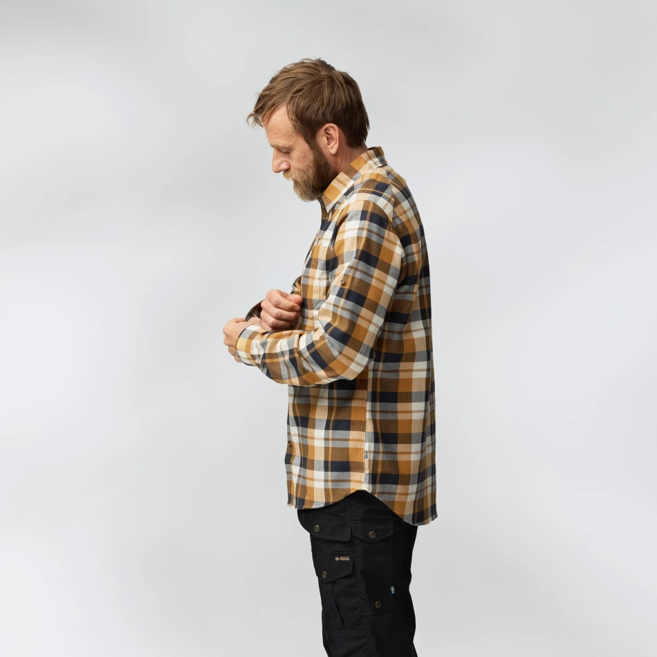 Fjallglim Shirt, kolor: 232-555 - Buckwheat Brown - Dark Navy - 6