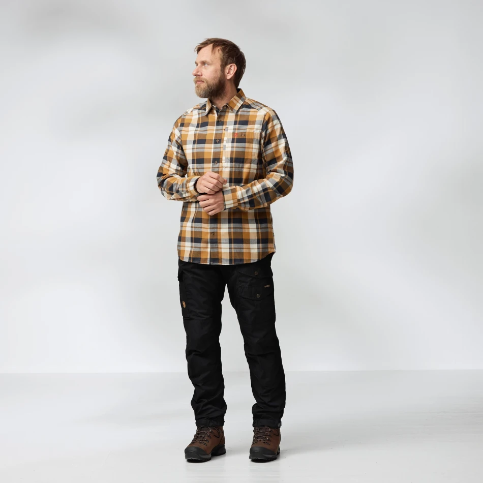 Fjallglim Shirt, kolor: 232-555 - Buckwheat Brown - Dark Navy - 7