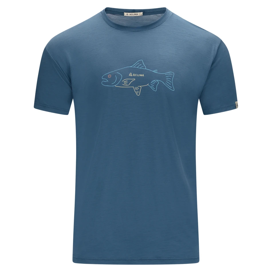 Aclima LightWool 140 Classic Tee Salmon M, kolor: 473 - Blue Fusion