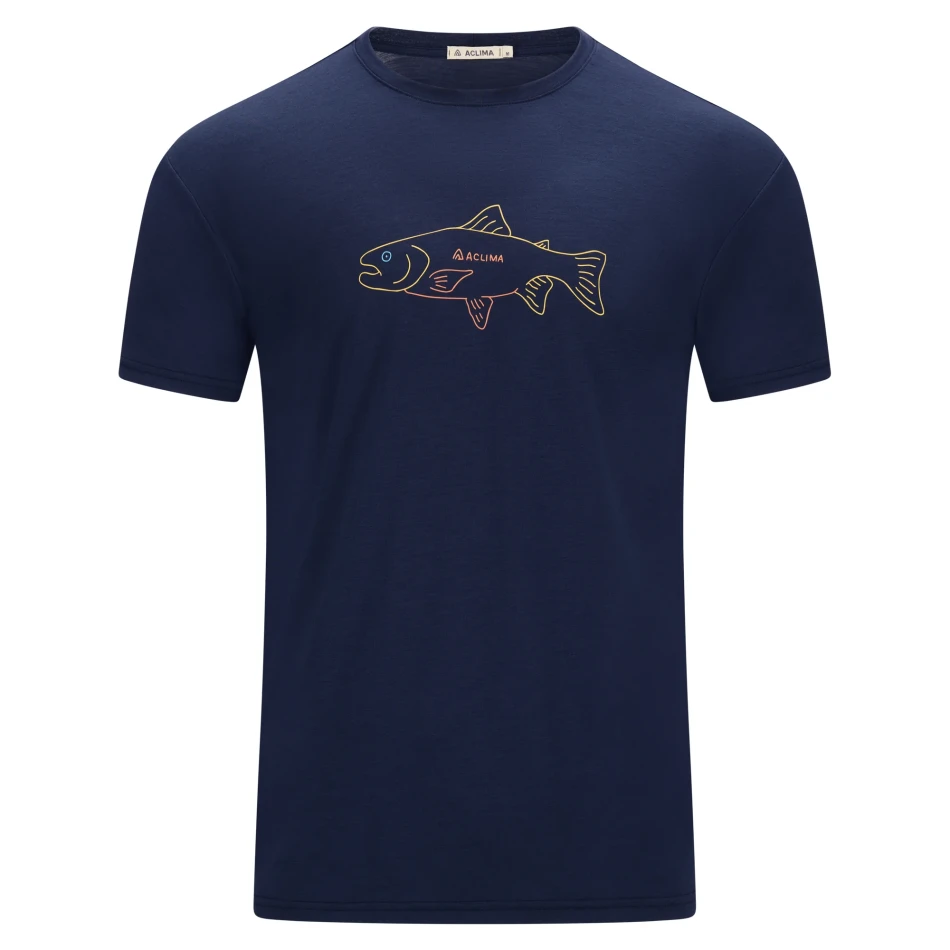 Aclima LightWool 140 Classic Tee Salmon M, kolor: 232 - Navy Blazer