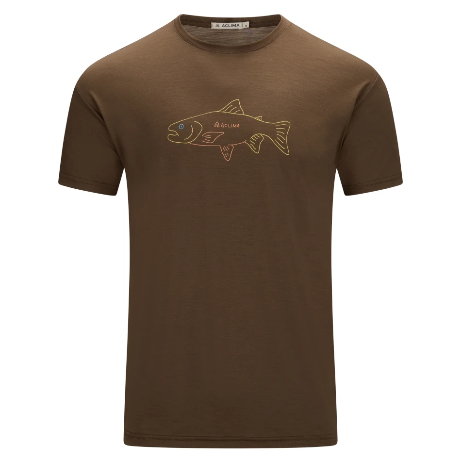 Aclima LightWool 140 Classic Tee Salmon M, kolor: 311 - Dark Earth