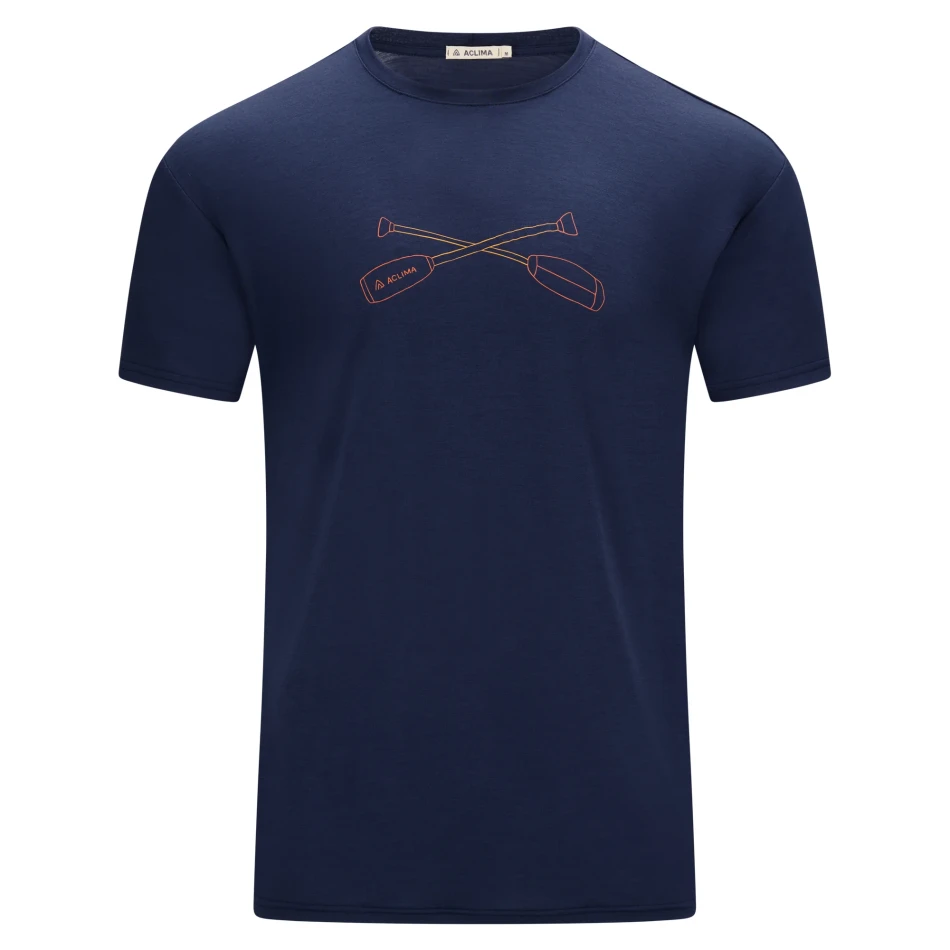 Aclima LightWool 140 Classic Tee Oars M, kolor: 232 - Navy Blazer