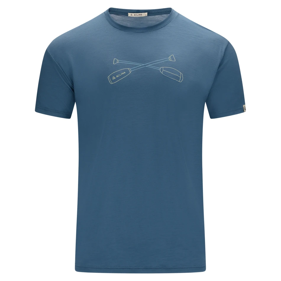 Aclima LightWool 140 Classic Tee Oars M, kolor: 473 - Blue Fusion