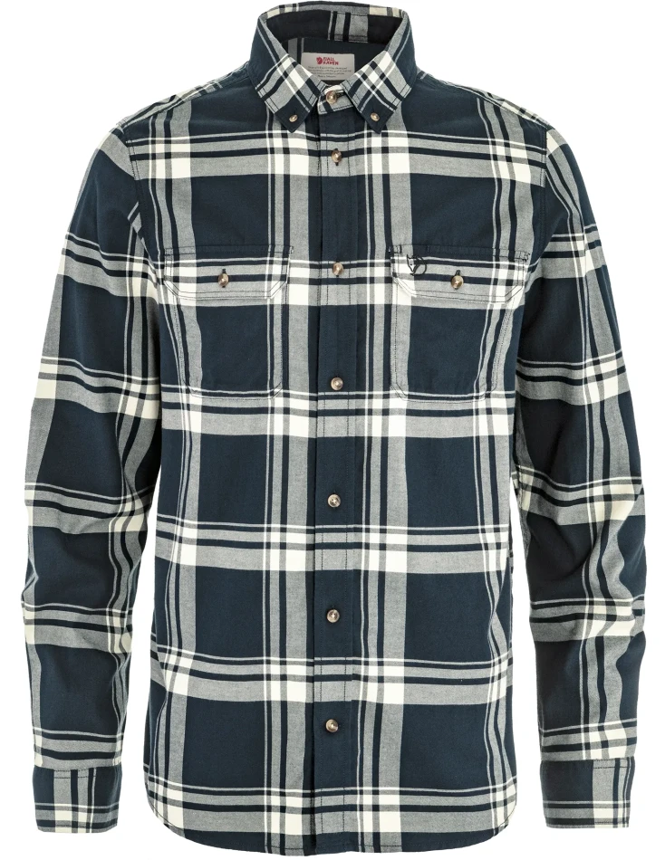 Fjallraven Ovik Lite Flannel Shirt, kolor: 555-113 - Dark Navy-Chalk White - 1