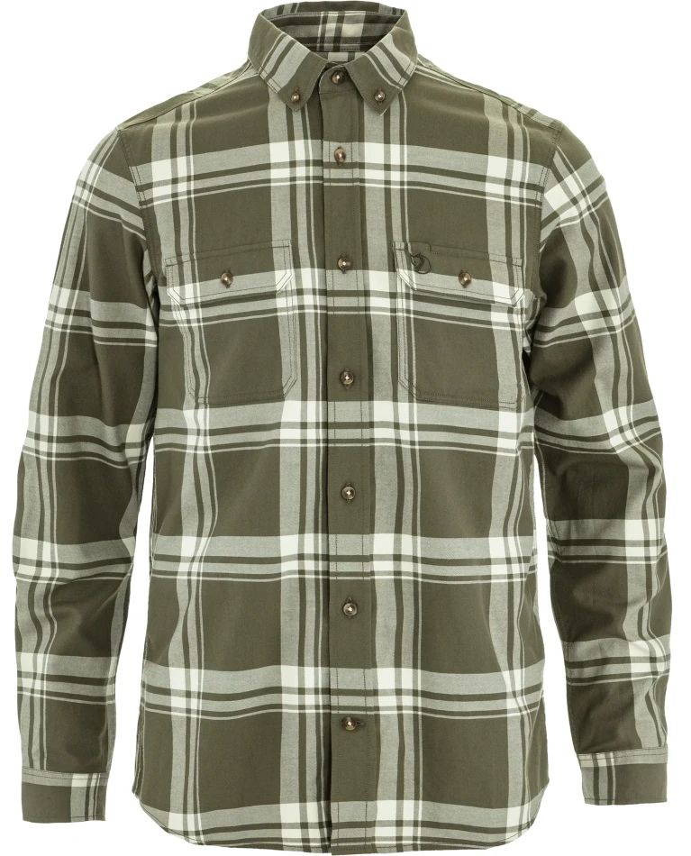 Fjallraven Ovik Lite Flannel Shirt, kolor: 625-113 - Laurel Green-Chalk White - 1