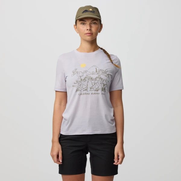 Fjallraven Hoja Lugnt Wool T-shirt W, kolor: 452 - Lavender Mist - 3
