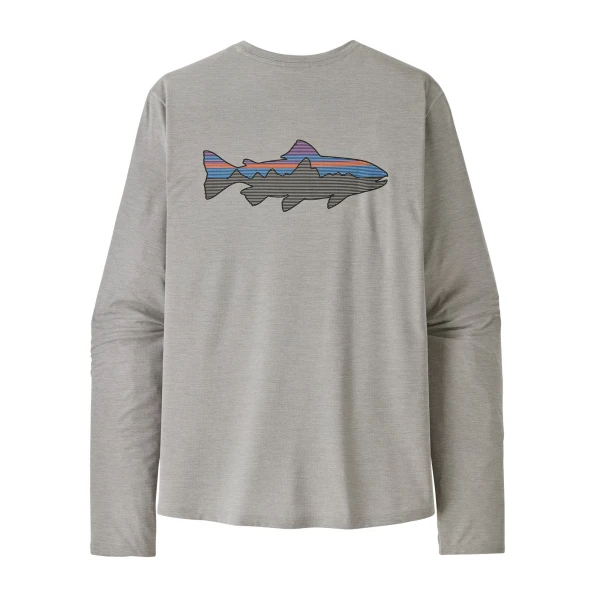M's Long Sleeved Cap Cool Sun Shirt Fitz Roy Trout, kolor: CGSX - Crisp Grey Salt Grey X-Dye - 1