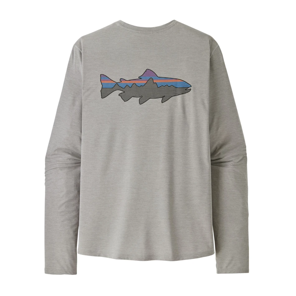 M's Long Sleeved Cap Cool Sun Shirt Fitz Roy Trout, kolor: CGSX - Crisp Grey Salt Grey X-Dye - 1