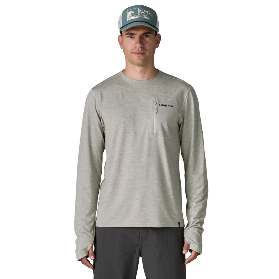 M's Long Sleeved Cap Cool Sun Shirt Fitz Roy Trout, kolor: CGSX - Crisp Grey Salt Grey X-Dye - 3