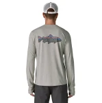 M's Long Sleeved Cap Cool Sun Shirt Fitz Roy Trout, kolor: CGSX - Crisp Grey Salt Grey X-Dye - 4