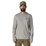 M's Long Sleeved Cap Cool Sun Hoody Fitz Roy Trout, kolor: CGSX - Crisp Grey: Salt Grey X-Dye - 0