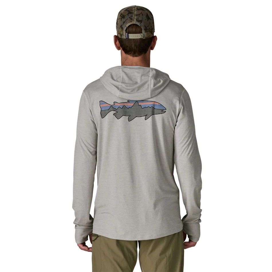 M's Long Sleeved Cap Cool Sun Hoody Fitz Roy Trout, kolor: CGSX - Crisp Grey: Salt Grey X-Dye - 2